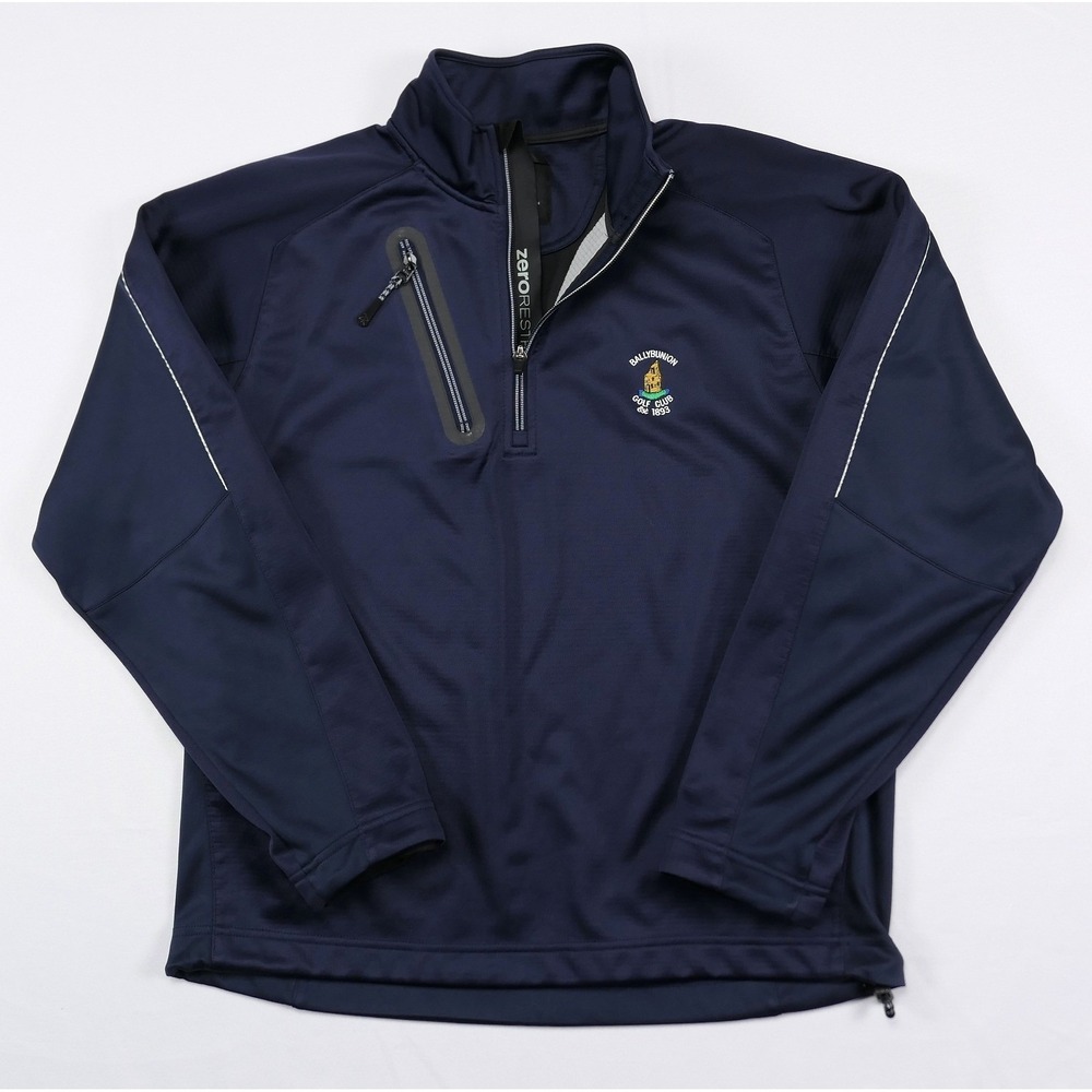 Zero Restriction Ballybunion Golf Club 1/4 Zip Pullover Navy Blue Mens Medium